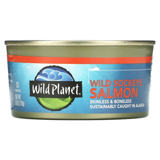 Wild Sockeye Salmon, Skinless & Boneless, 6 oz (170 g)