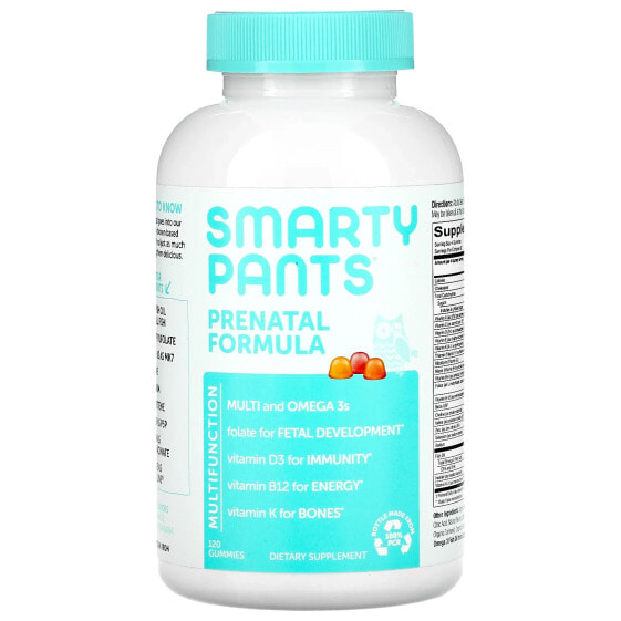 SmartyPants, предродовой комплекс, со вкусом лимона, апельсина, клубники с бананом, 120 жевательных конфет