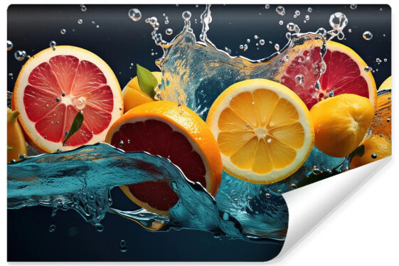 Fototapete ZITRUSFRÜCHTE Obst Wasser 3D