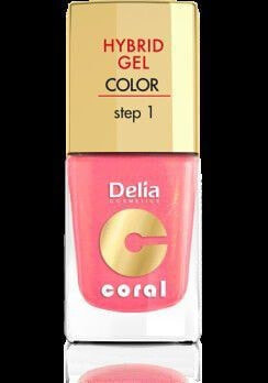 Delia Cosmetics Coral Hybrid Gel Emalia do paznokci nr 08 jasna szarość 11ml
