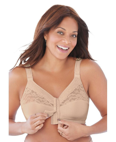 Бюстгальтер без косточек Comfort Choice Plus Size Easy Enhancer Front Close Wireless Posture Bra