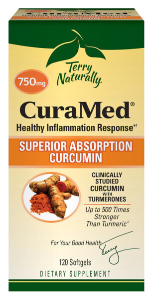 Terry Naturally CuraMed Superior Absorption Curcumin -- Куркумин с превосходной абсорбцией - 750 мг - 120 капсул