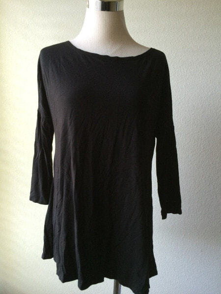 Hawaii Made Women's Scoop Neck Trapeze Blouse Black Size L