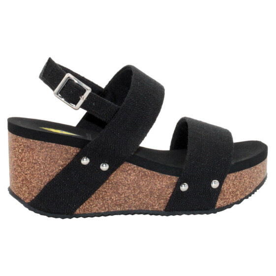 Volatile Summerlove Wedge Womens Black Casual Sandals PV119-018