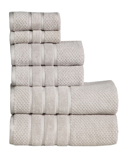 Feather and Stitch Waffle 6-PC. Towel Set