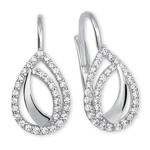 Fashion white gold earrings with crystals 745 239 001 00828 0700000