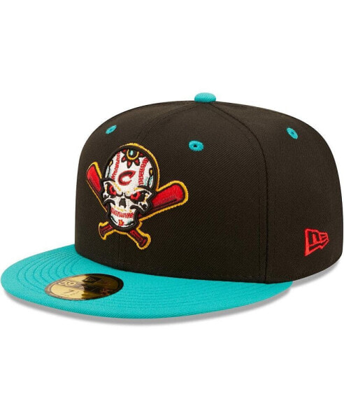 Men's Black, Turquoise Veleros de Columbus Copa De La Diversion 59FIFTY Fitted Hat