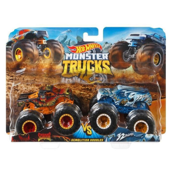 Hot Wheels - Box 2 Fahrzeuge Monster Truck Double Demolition - Kleinwagen - ab 3 Jahren