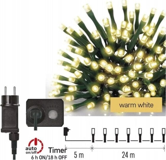 Lampki choinkowe Emos 240 LED białe ciepłe