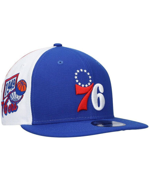 Men's Royal Philadelphia 76ers Pop Panels 9FIFTY Snapback Hat