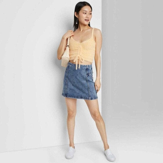 Women's Seamed Denim Mini Skirt - Wild Fable™ Blue Size 10