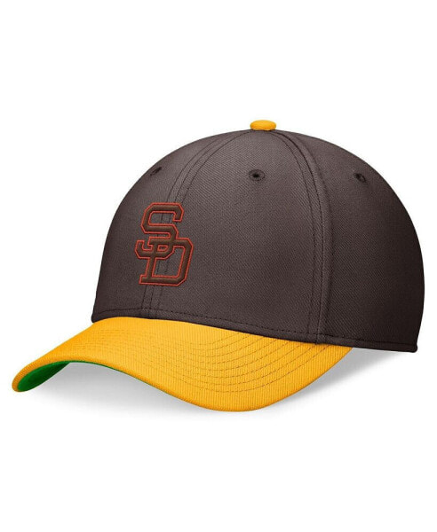 Men's Brown/Gold San Diego Padres Cooperstown Collection Rewind Swooshflex Performance Hat