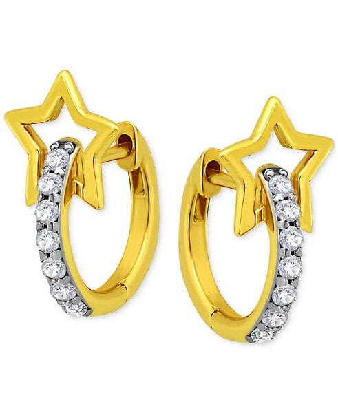 Cubic Zirconia Interlocking Star & Circle Hoop Earrings in 18k Gold-Plated Sterling Silver, Created for Macy's