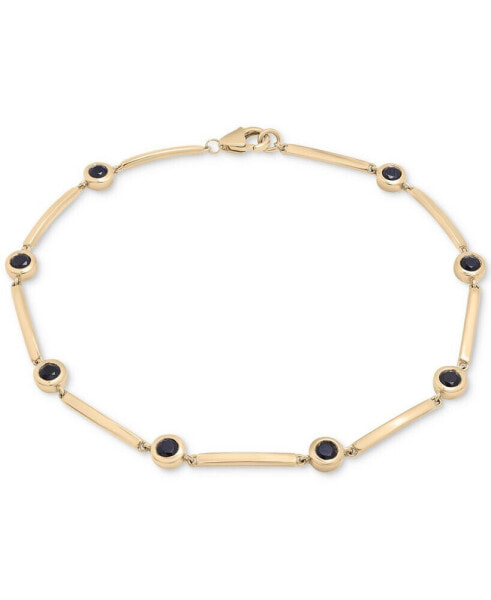 Onyx Bezel Bar Link Bracelet in 14k Gold