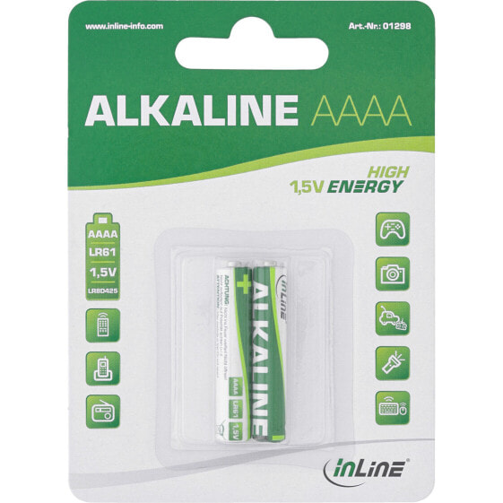 Аккумуляторы Inline AAAA - 2 шт. в блистере с европодвесом