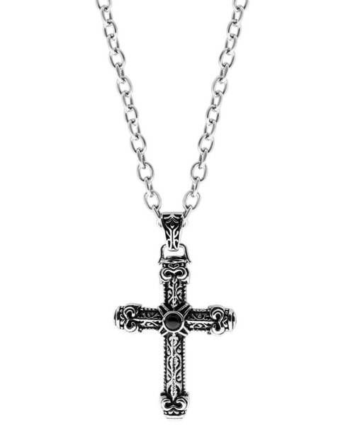 Sutton by Rhona Sutton sutton Stainless Steel Antique Cross Pendant Necklace