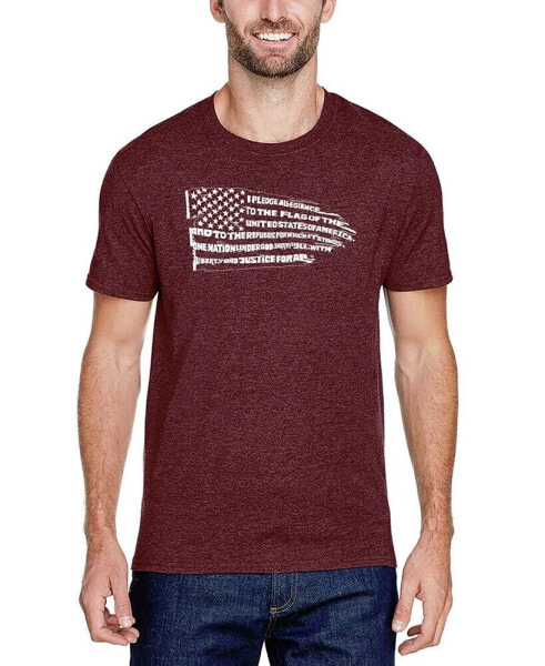 Men's Premium Blend Word Art Pledge of Allegiance Flag T-shirt