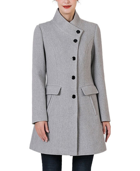 Women's Nora Stand Collar Boucle Wool Coat