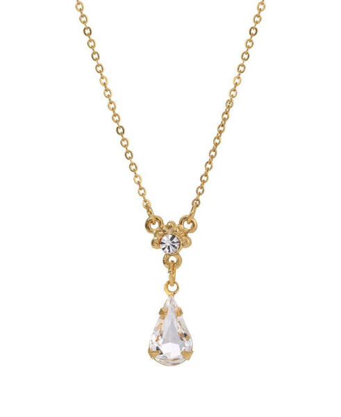 Crystal Gold-Tone Pendant Necklace
