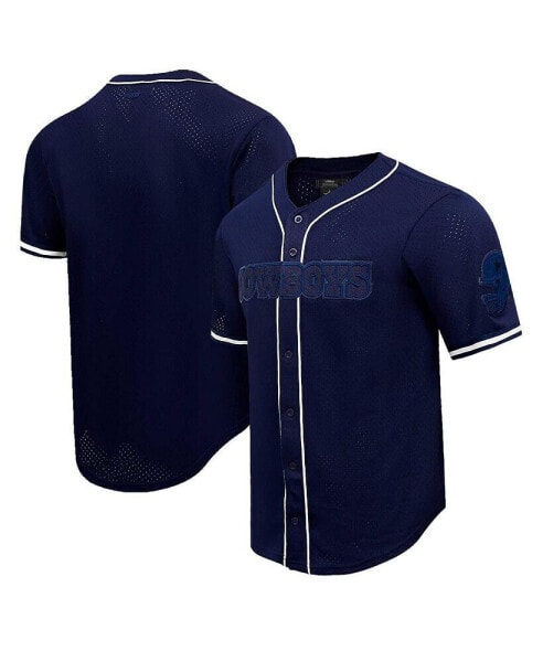 Men's Navy Dallas Cowboys Triple Tonal Mesh Button-Up Shirt