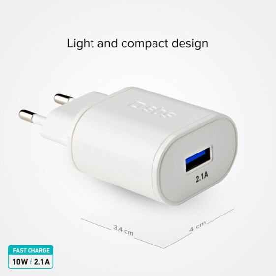 SBS 2100 mAh USB travel charger - Indoor - AC - 5 V - White