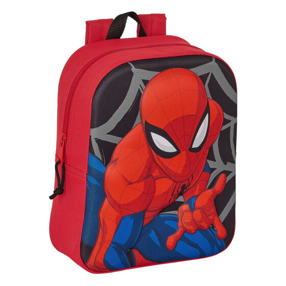 Школьный рюкзак Spider-Man 3D Чёрный Красный 22 x 27 x 10 cm