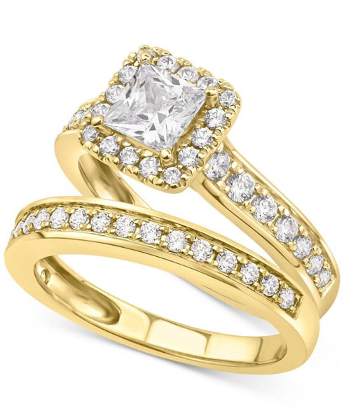 Diamond Princess Halo Bridal Set (1-1/2 ct. t.w.) in 14k Gold