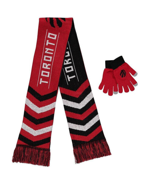 Men's and Women's Red Toronto Raptors Glove and Scarf Combo Set