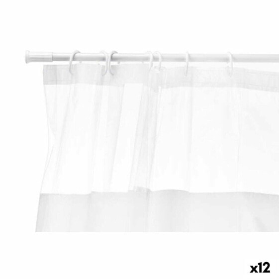 Штора для душа Berilo Transparent White Plastic PEVA 180 х 180 см (12 шт)