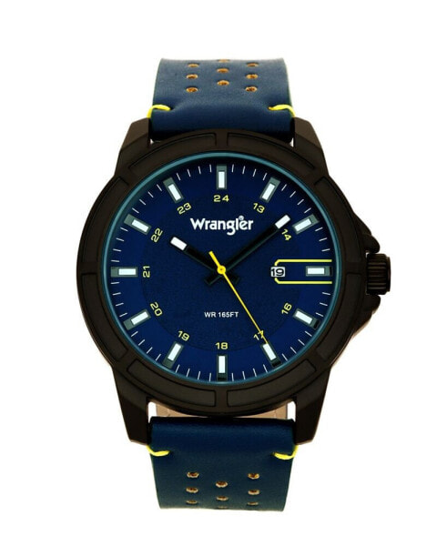 Часы Wrangler Men's 48MM IP Black  Blue Dial