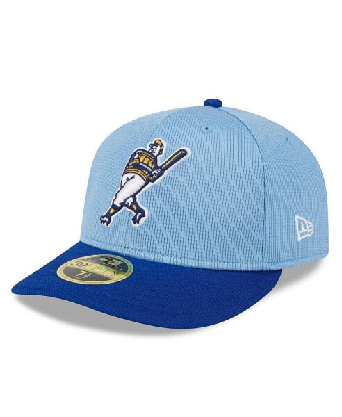 Men's Light Blue Milwaukee Brewers 2024 Batting Practice Low Profile 59FIFTY Fitted Hat