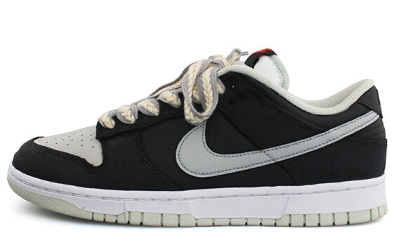 【定制球鞋】 Nike Dunk Low Retro"Plaid" 防滑 影子 麻绳鞋带 复古 低帮 板鞋 男款 黑灰色 / Кроссовки Nike Dunk Low DV0827-100