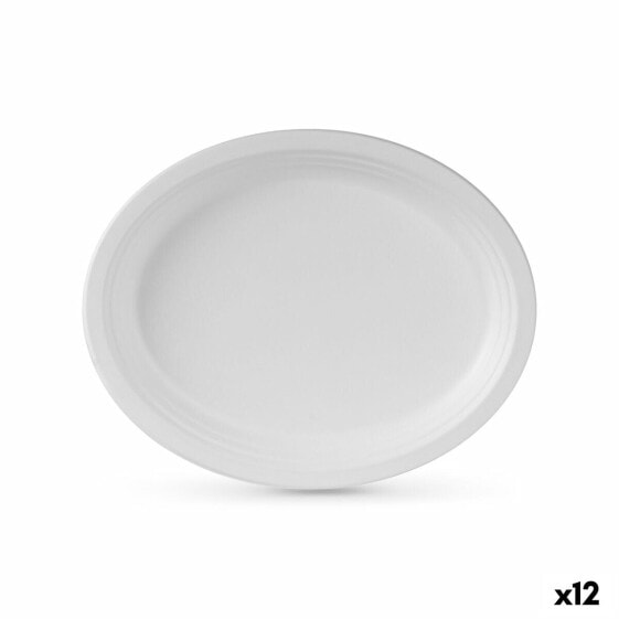 Набор посуды Algon Одноразовые Белый Сахарный тростник Овальный 26 cm (12 штук)