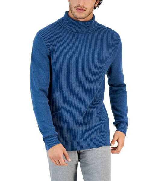 Men's Textured Cotton Turtleneck Sweater, Created for Macy's 