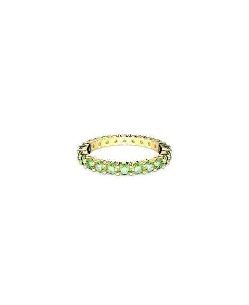 Crystal Round Cut Green Matrix Ring