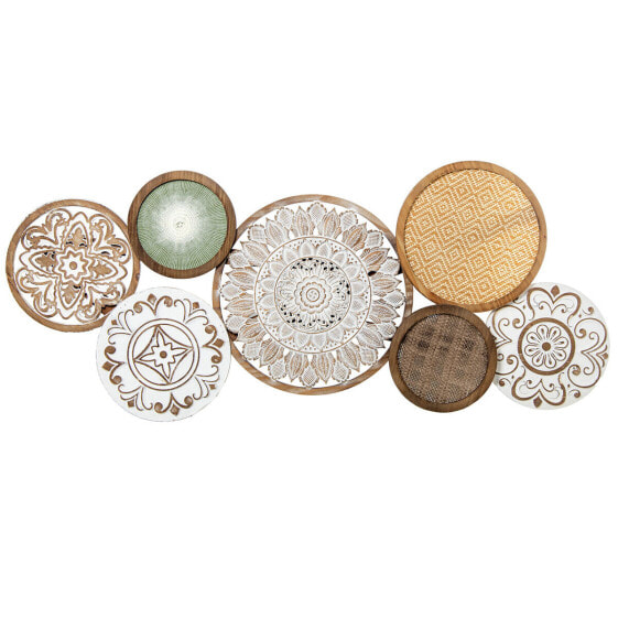 Wall Decoration Alexandra House Living White Natural Metal Circles 117 x 50 x 4,5 cm