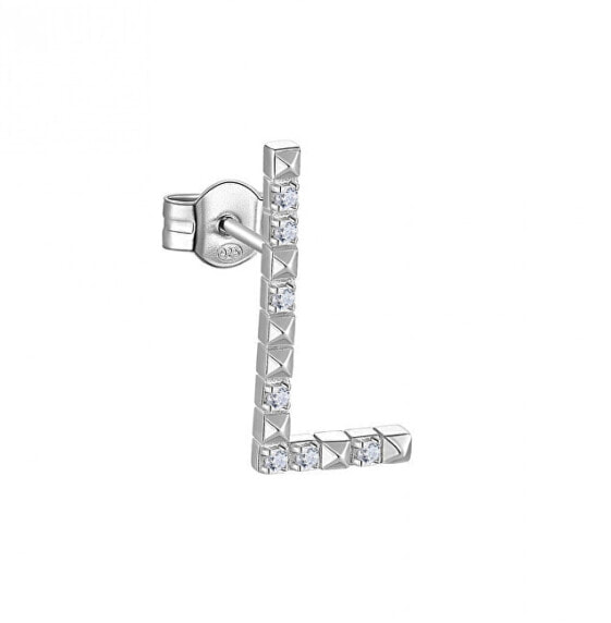Silver single earring with zircons L Cubica RZCU38