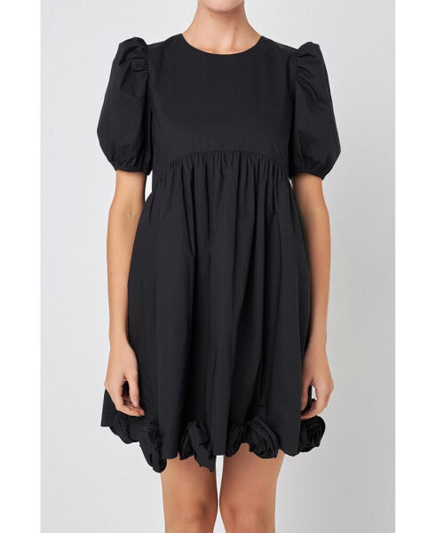 Women's Poplin Corsage Mini Dress