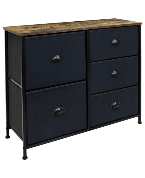 5 Drawer Chest Dresser with Wood Top