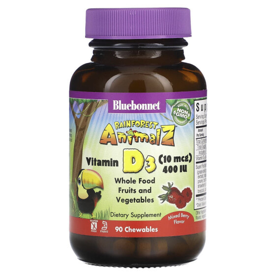 Rainforest Animalz, Vitamin D3, Mixed Berry , 400 IU, 90 Chewables
