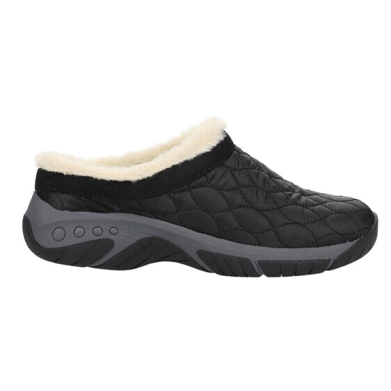 Easy Spirit Wimmy Quilted Shearling Mules Womens Black Flats Casual E-WIMMY2-001