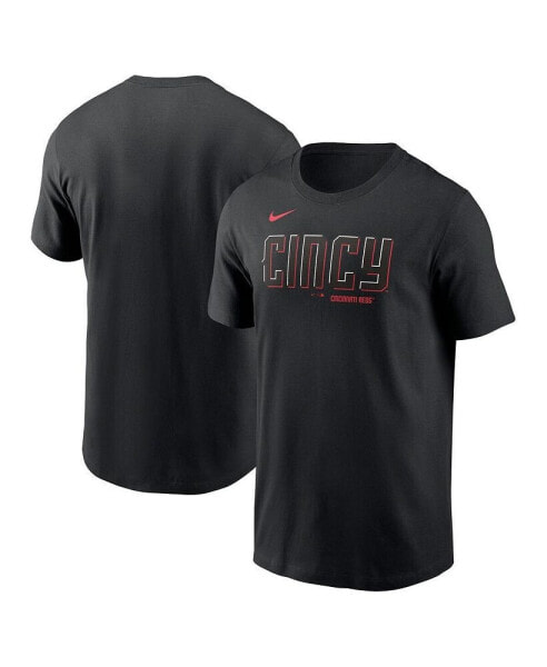 Men's Black Cincinnati Reds City Connect Wordmark T-shirt