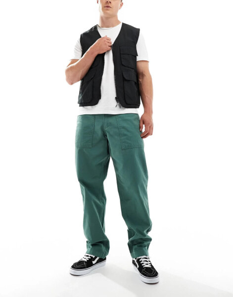 Vans fatigue loose tapered trousers in dark green