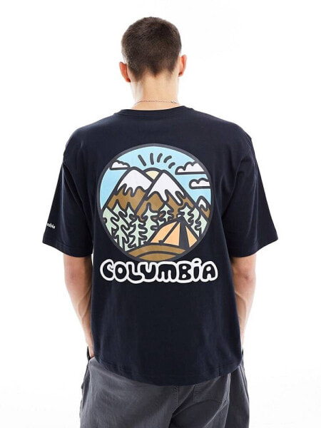 Columbia Hike Happiness II back print t-shirt in black Exclusive at ASOS