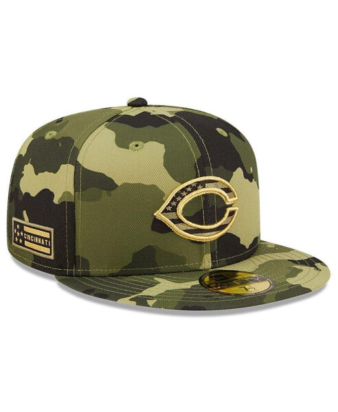 Men's Camo Cincinnati Reds 2022 Armed Forces Day On-Field 59Fifty Fitted Hat