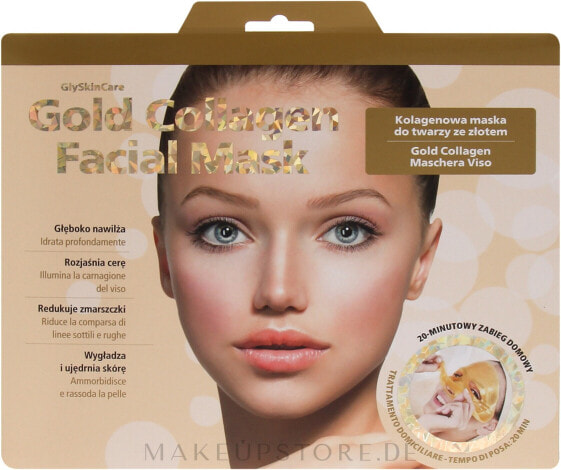 Kollagen-Gesichtsmaske mit Gold gegen Falten - GlySkinCare Gold Collagen Facial Mask 1 St.