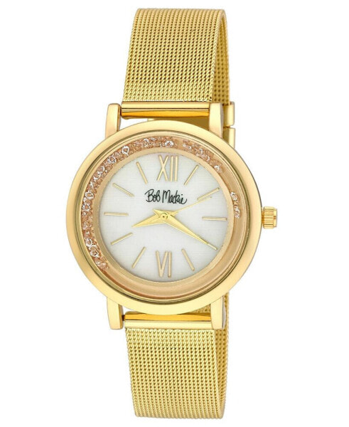 Unisex Rolling Stone Gold-Tone Alloy Mesh Bracelet Watch 34mm