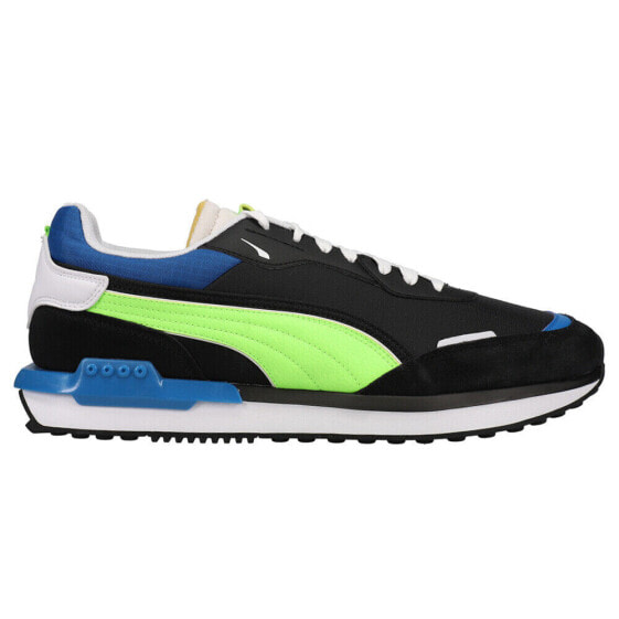 Puma City Rider Electric Lace Up Mens Black, Blue Sneakers Casual Shoes 382045-