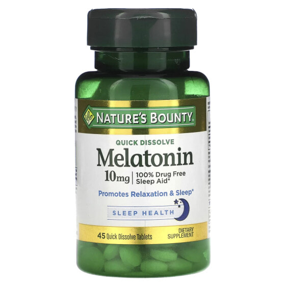 Melatonin, Natural Cherry, 10 mg, 45 Quick Dissolve Tablets