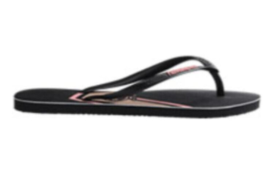 Шлепанцы спортивные Havaianas Sl Stripes Met FC 4146874-0090 черно-розовые